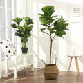 122Cm Tropical Tree Large Artificial Ficus Plants Branches Plastic Fake Leafs Green Banyan Tree for Home Garden Room Shop Decor
