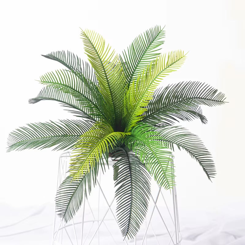 45Cm Artificial Palm Tree Tropical Plants Plastic Palm Leaves Green Monstera Fake Coconut Leafs for Home Office Wedding Decor