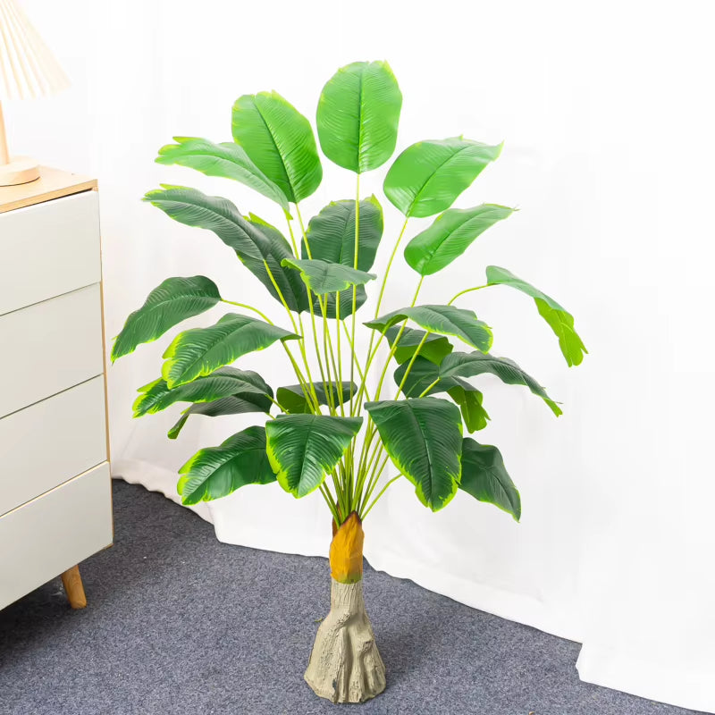 80Cm 18 Forks Tropical Plants Large Artificial Banana Tree Fake Monstera Plastic Palm Tree Leaves for Home Garden Wedding Decor