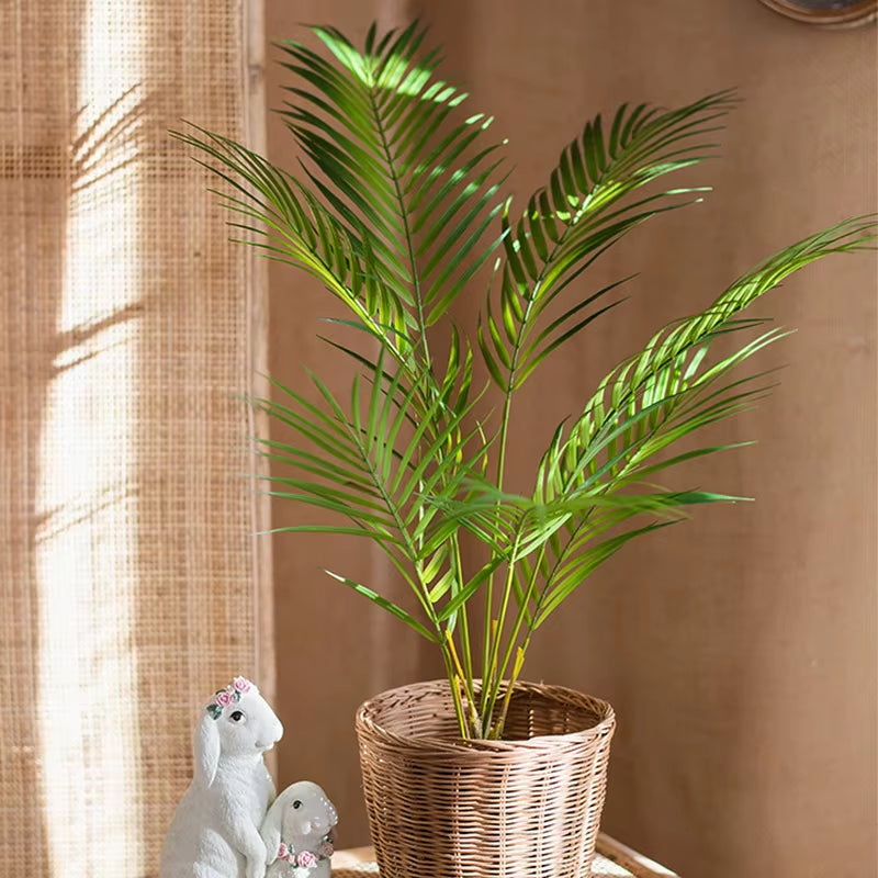 125Cm Large Artificial Palm Tree Tropical Plants Branch Plastic Fake Leaves Green Monstera for Home Garden Room Decor