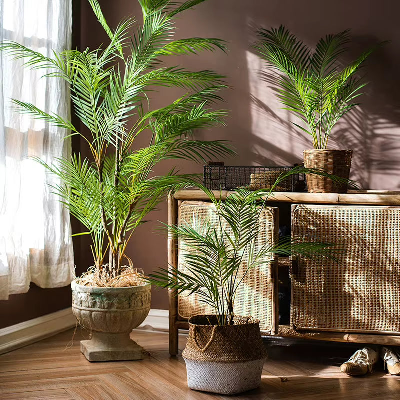 125Cm Large Artificial Palm Tree Tropical Plants Branch Plastic Fake Leaves Green Monstera for Home Garden Room Decor
