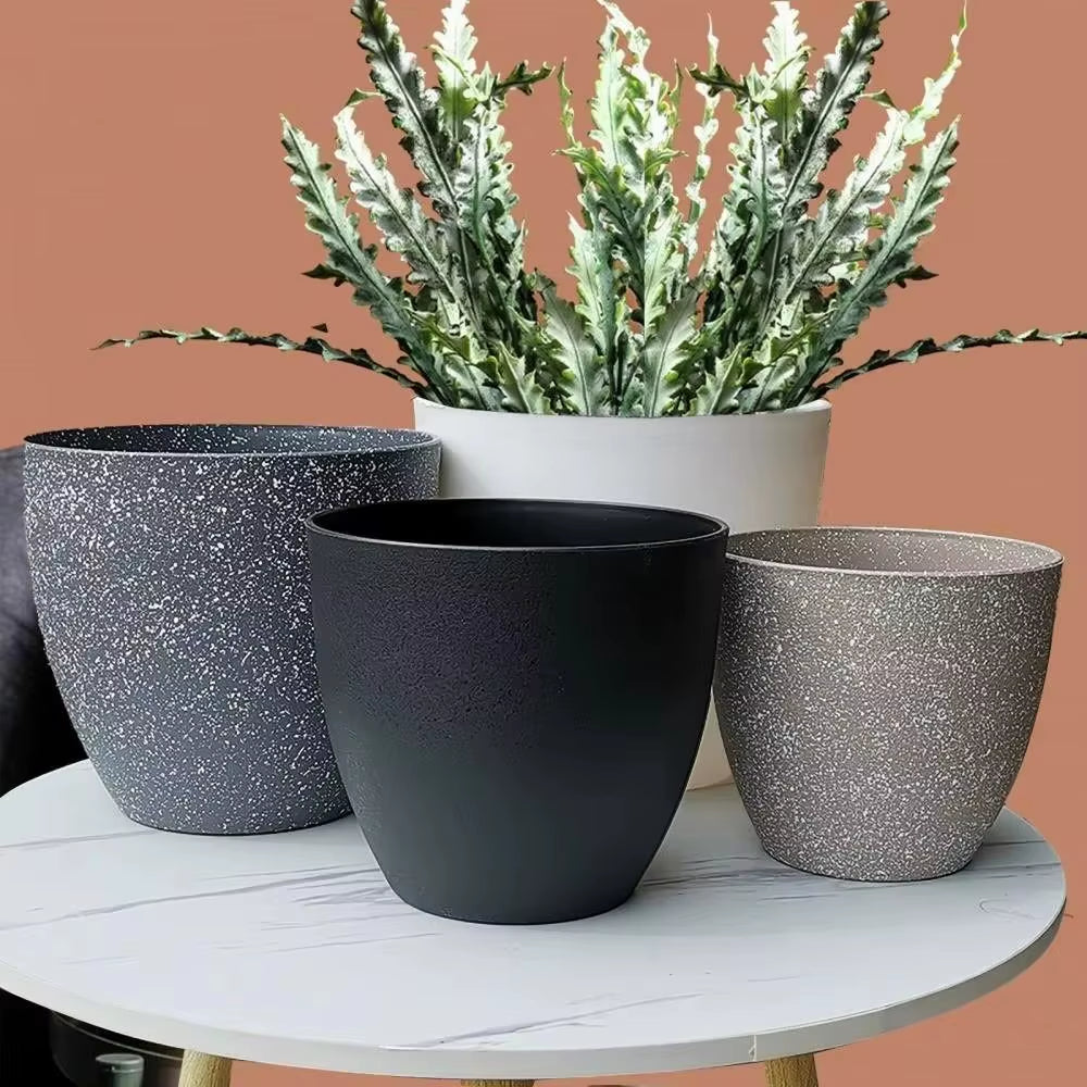 Frosted Imitation Stone Bonsai Flowerpot Balcony Plant Pot Home Decor Supplies Large-Capacity Plant Growth and Cultivation Pot