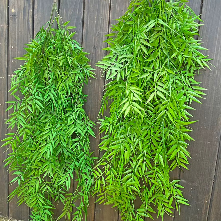 80-105Cm Artificial Hanging Plants Tropical Bamboo Leaf Vines Fake Grass Vine Plastic Willow Leaves Wall for Garden Home Decor