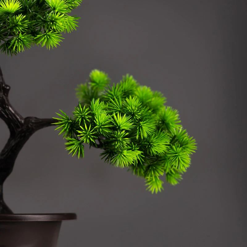 27Cm Artificial Pine Plants Bonsai Fake Tree Ornaments Plastic Plants Landscape Simulation Tree for Home Room Desktop Decoration