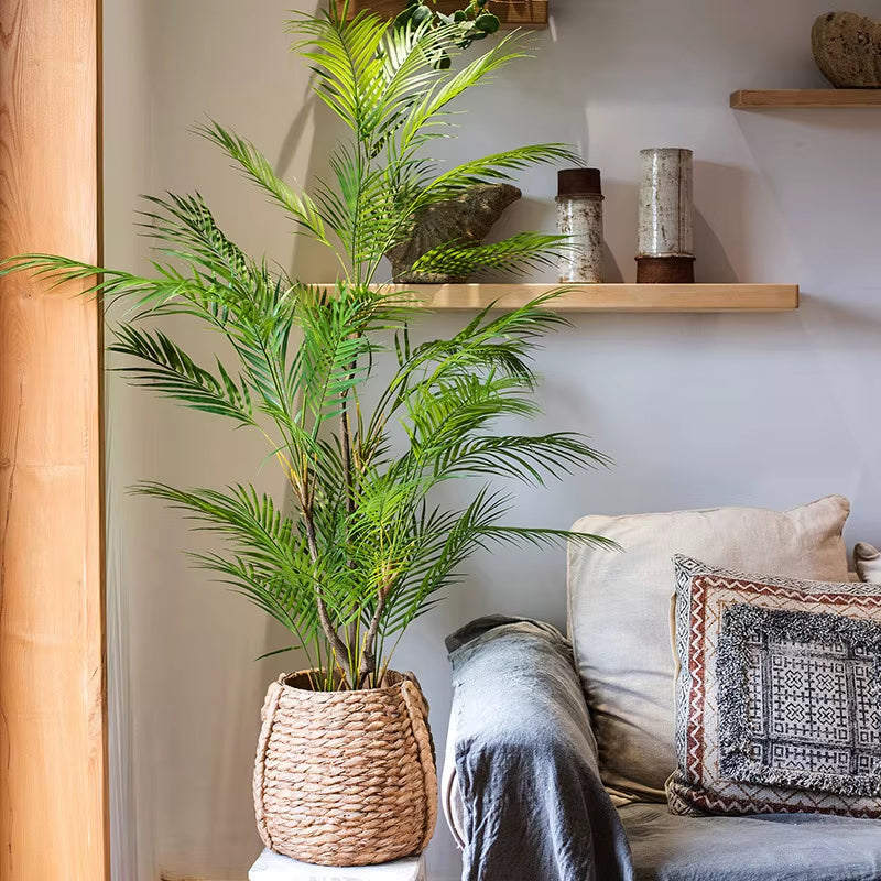 125Cm Large Artificial Palm Tree Tropical Plants Branch Plastic Fake Leaves Green Monstera for Home Garden Room Decor