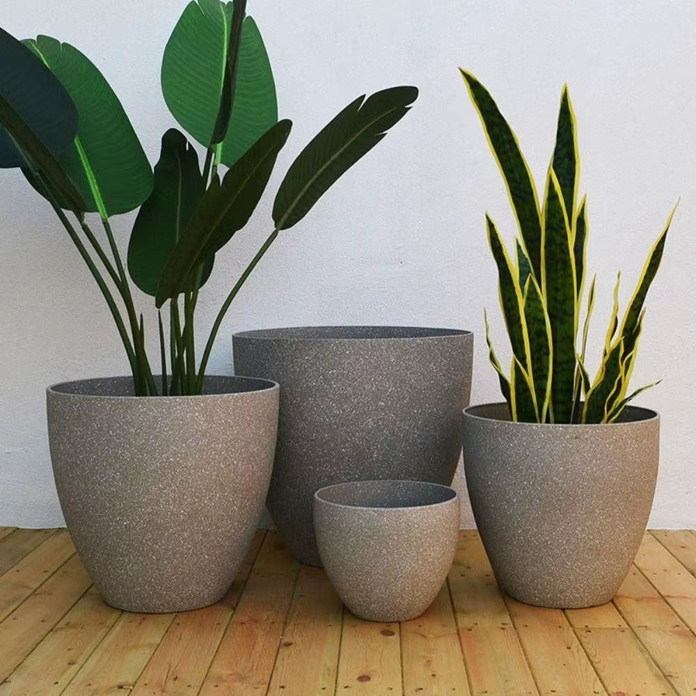 Frosted Imitation Stone Bonsai Flowerpot Balcony Plant Pot Home Decor Supplies Large-Capacity Plant Growth and Cultivation Pot