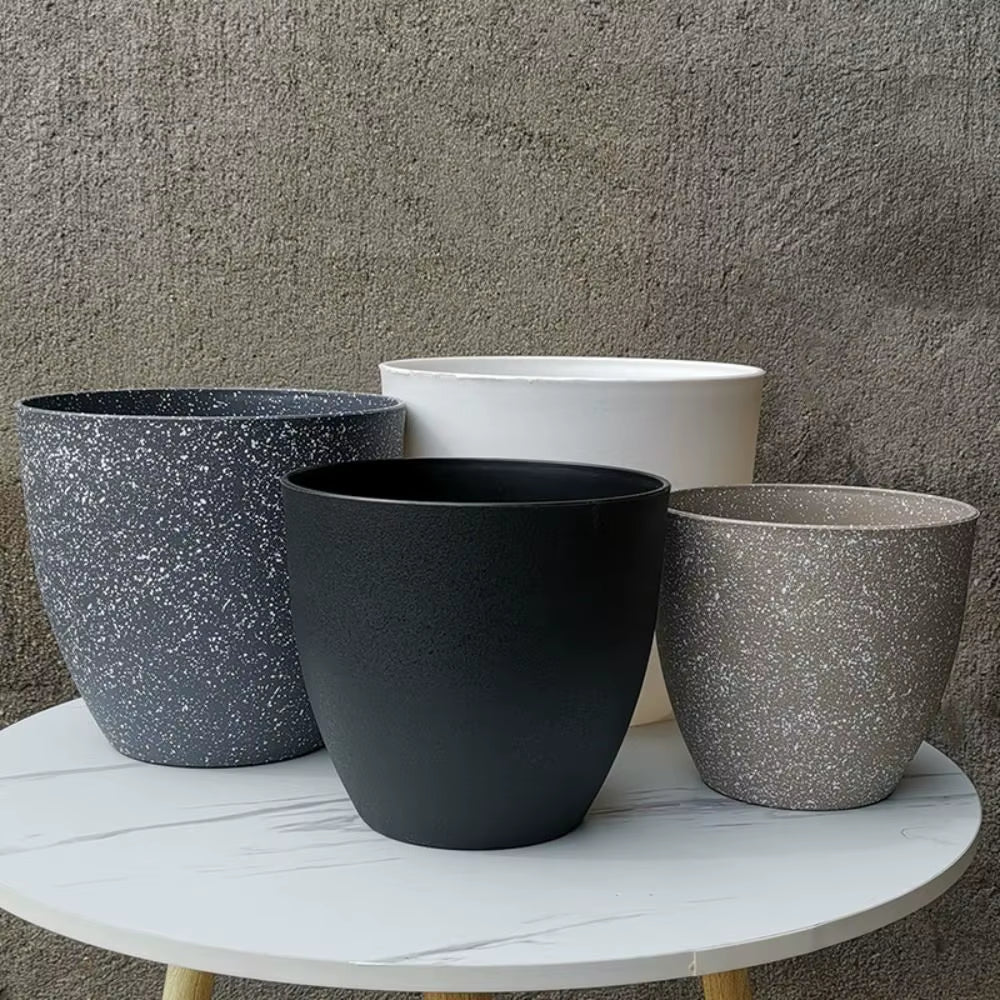 Frosted Imitation Stone Bonsai Flowerpot Balcony Plant Pot Home Decor Supplies Large-Capacity Plant Growth and Cultivation Pot